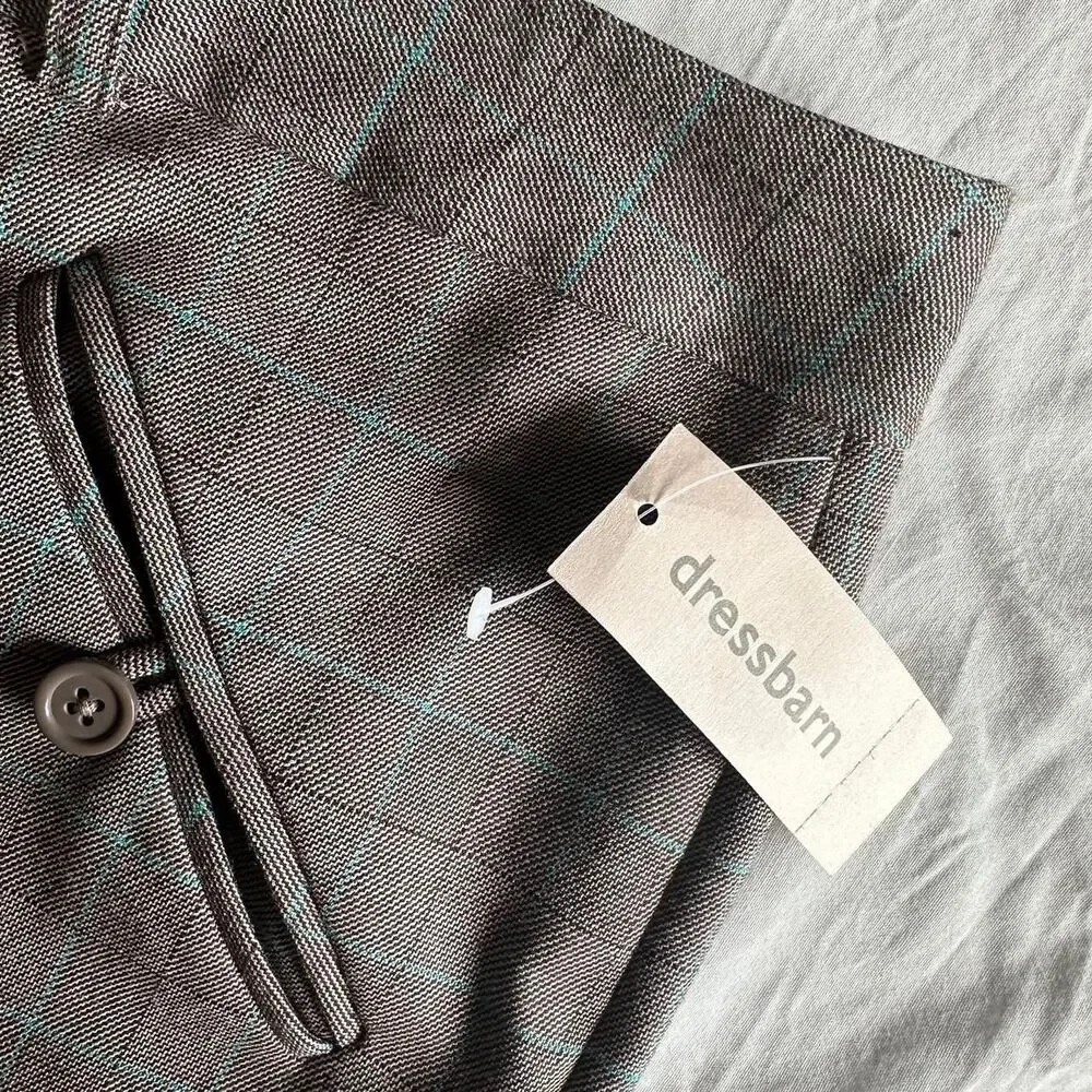 Dressbarn NWT‎ Brown & Blue Plaid Straight Leg Slacks Sz 16 Plus Size Y2K 2000s